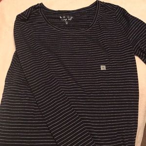 NWT Loft Blue/silver striped long sleeve tee